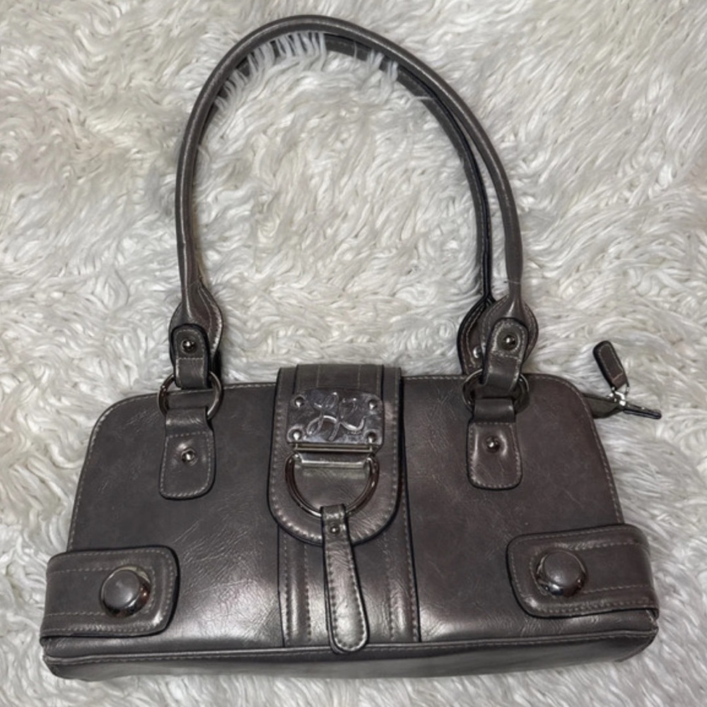 Y2K Gunmetal Metallic Shoulder Bag ✨